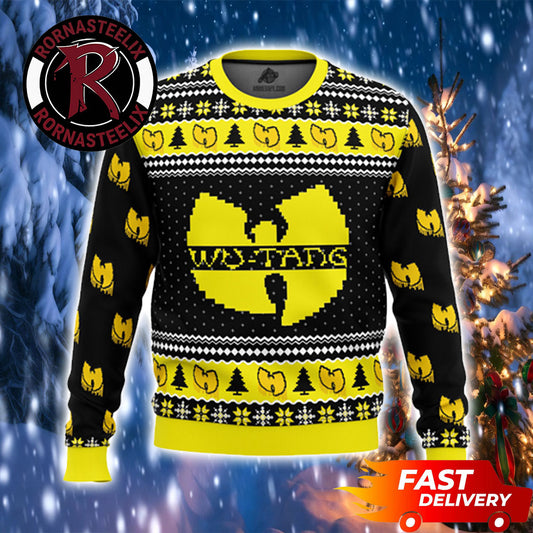 Yellow And Black Pattern Logo Wu Tang Clan Ugly Christmas Sweater - Gift Idea product image