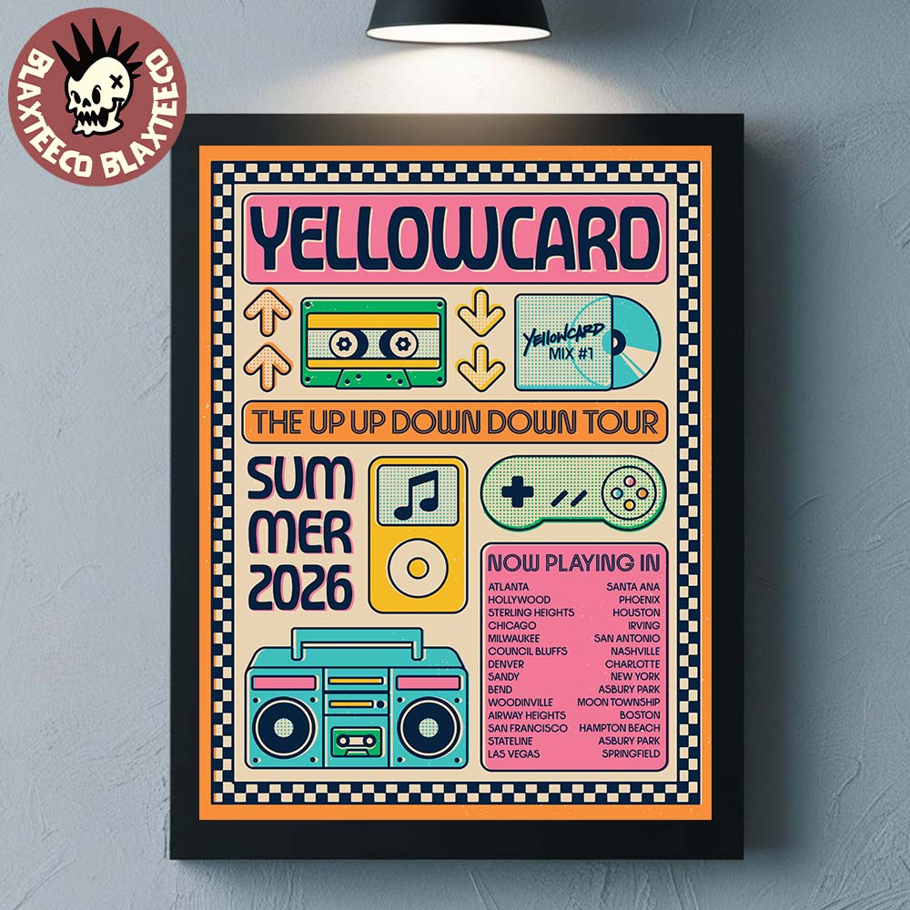 Yellowcard The Up Down Tour 2026 Summer North America - Adult & Kids T-Shirts, Sweatshirts & Hoodies apparel design preview 1