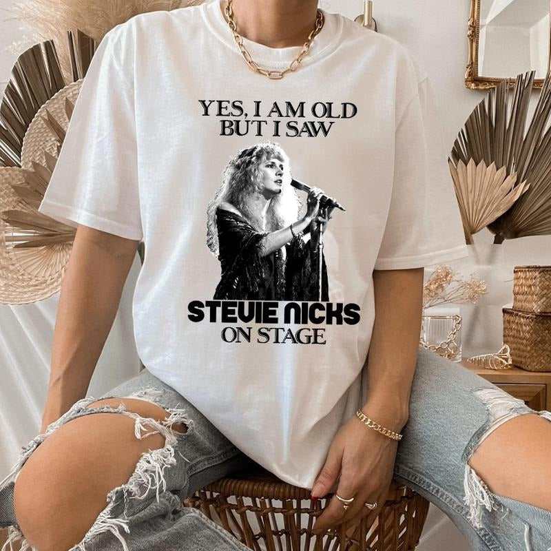 Yes I Am Old But Saw Stevie Nicks Stage Retro Vintage - Adult & Kids T-Shirts, Sweatshirts & Hoodies apparel design preview 1