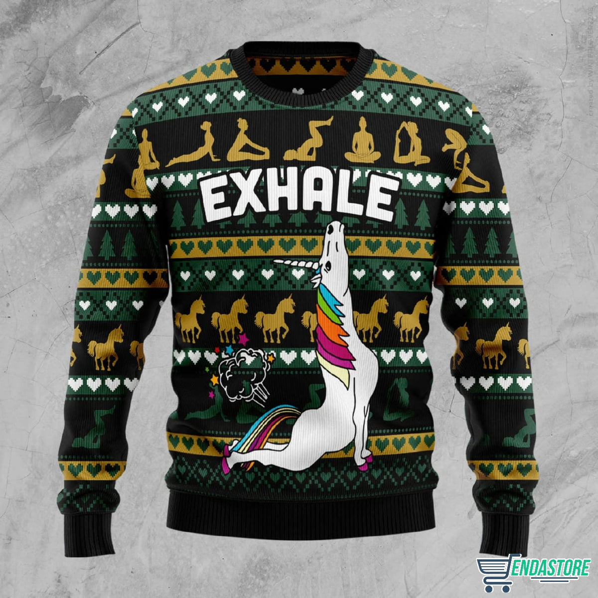 Yoga Unicorn Exhale 3D Ugly Christmas Sweater - Holiday Gift product image