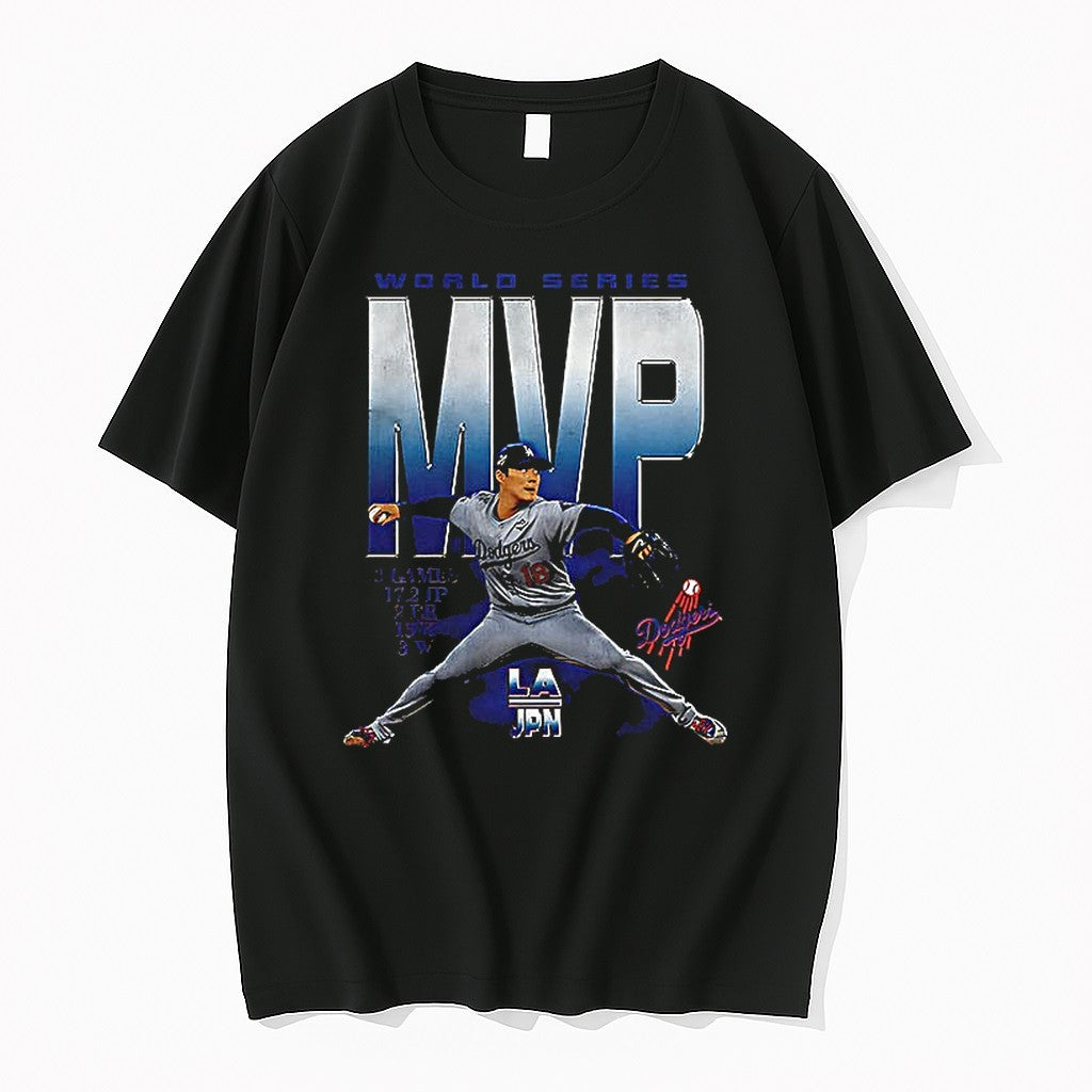 Yoshinobu Yamamoto Los Angeles Dodgers World Series - Adult & Kids T-Shirts, Sweatshirts & Hoodies apparel design preview 1