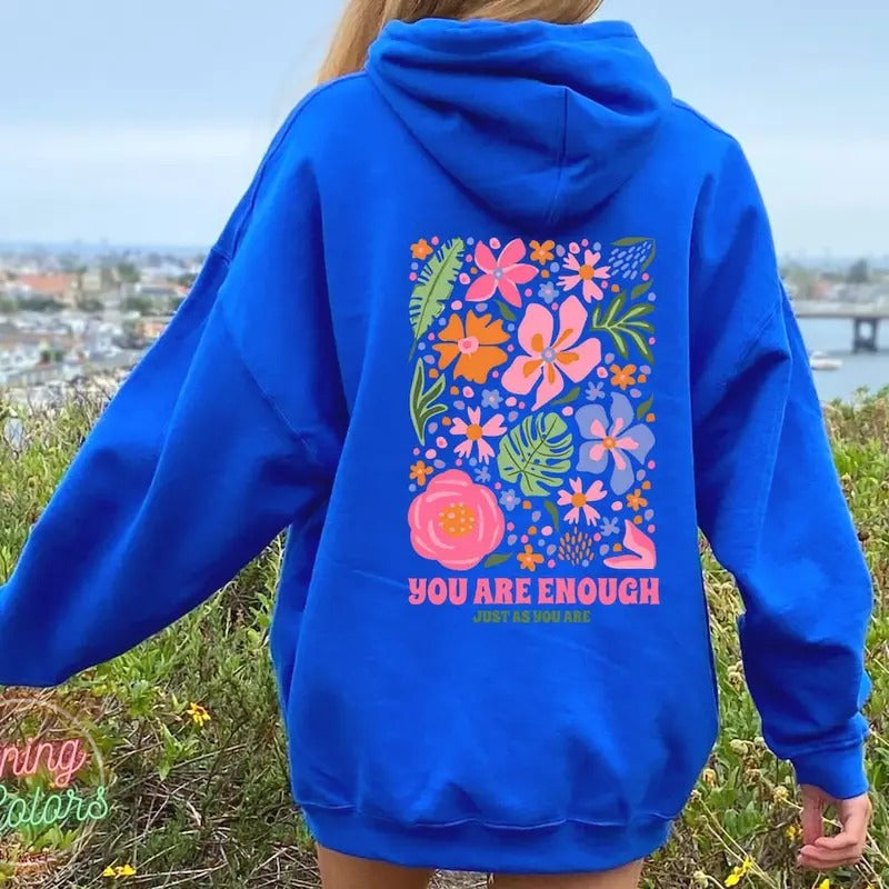 You Are Enough Flower Market Beach Vsco Summer Tumblr - Adult & Kids T-Shirts, Sweatshirts & Hoodies apparel design preview 1