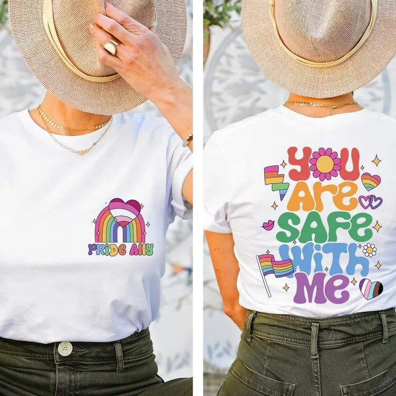 You Are Safe Me Pride Ally Gay - Adult & Kids T-Shirts, Sweatshirts & Hoodies apparel design preview 1