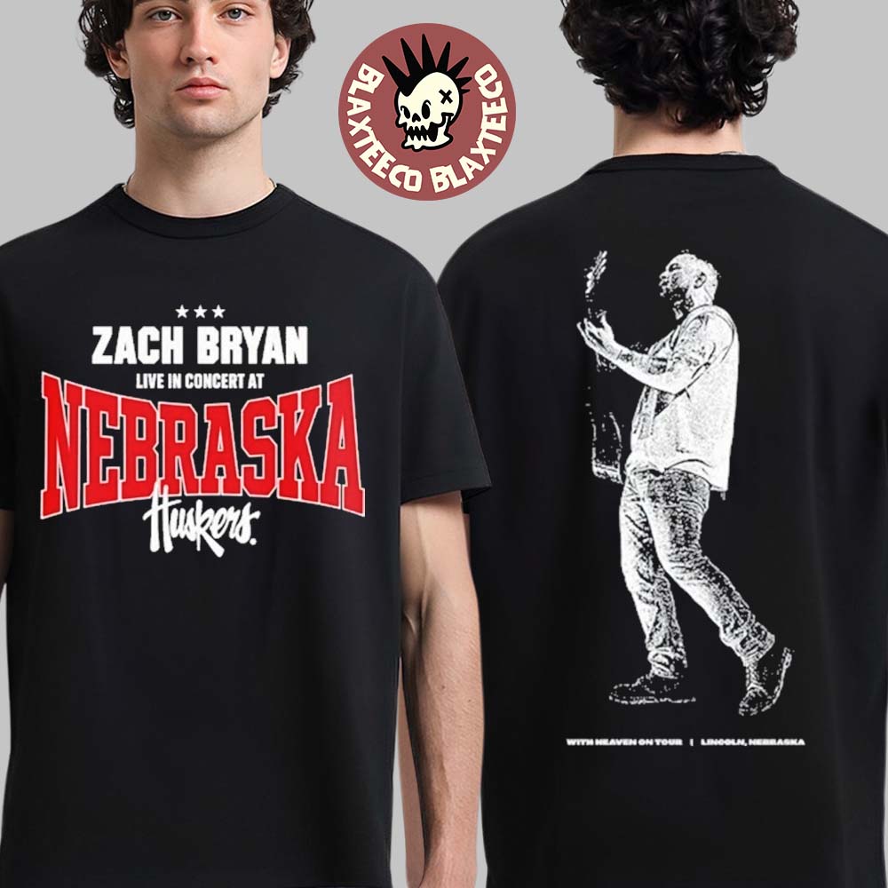 Zach Bryan With Heaven On Tour Nebraska 2026 Venue - Adult & Kids T-Shirts, Sweatshirts & Hoodies apparel design preview 1