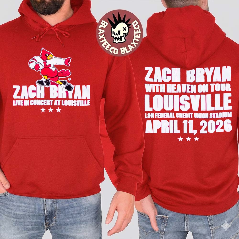 Zach Bryan X Louisville Cardinals With Heaven On Tour - Adult & Kids T-Shirts, Sweatshirts & Hoodies apparel design preview 1