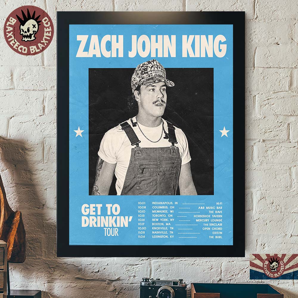 Zach John King Get To Drinkin' Tour 2026 North - Adult & Kids T-Shirts, Sweatshirts & Hoodies apparel design preview 1