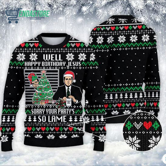 Well happy birthday Jesus sorry your party’s 3D Christmas Sweater - Holiday Gift product image