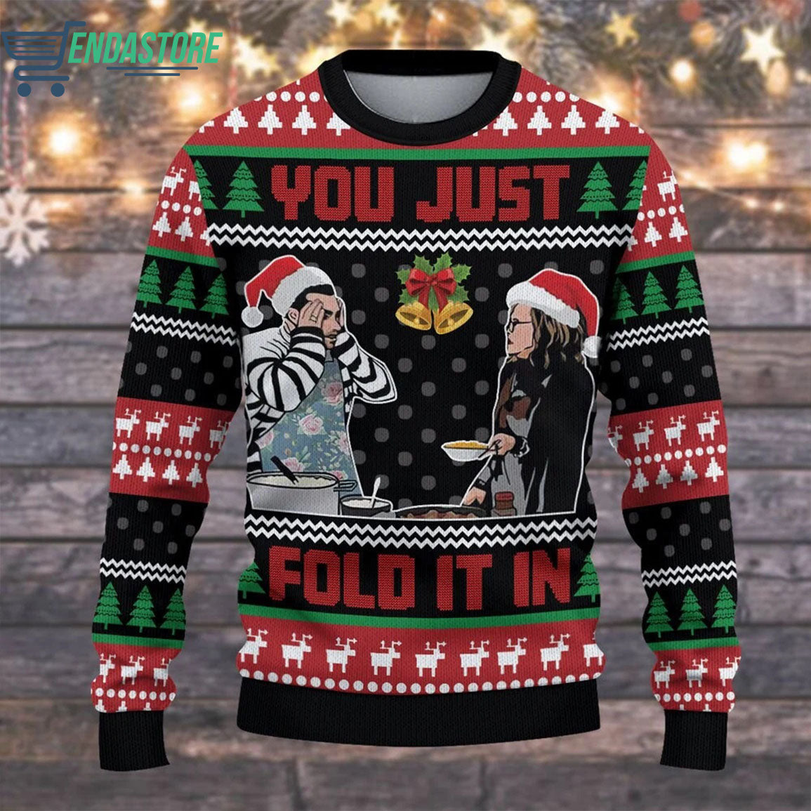 Astronauts ride a shark 3D Ugly Christmas Sweater - Holiday Gift product image 2