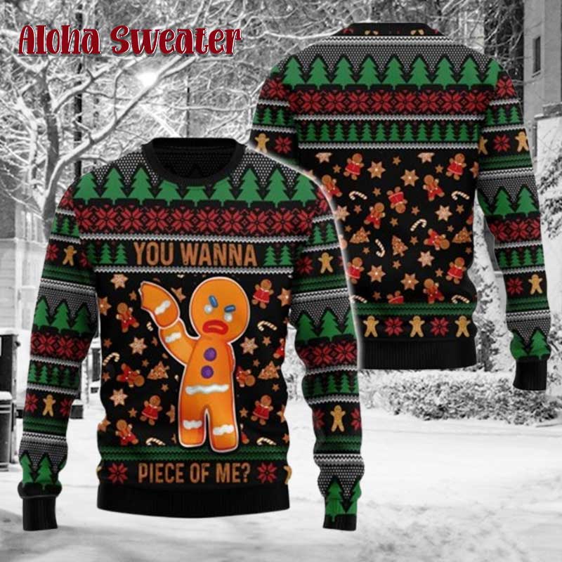 A Piece Of Gingerbread Man Ugly Christmas Sweater - Holiday Gift product image