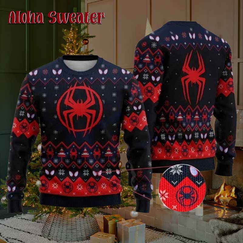 Across The Spider Verse Suit Spider Man Ugly Christmas Sweater - Holiday Gift product image