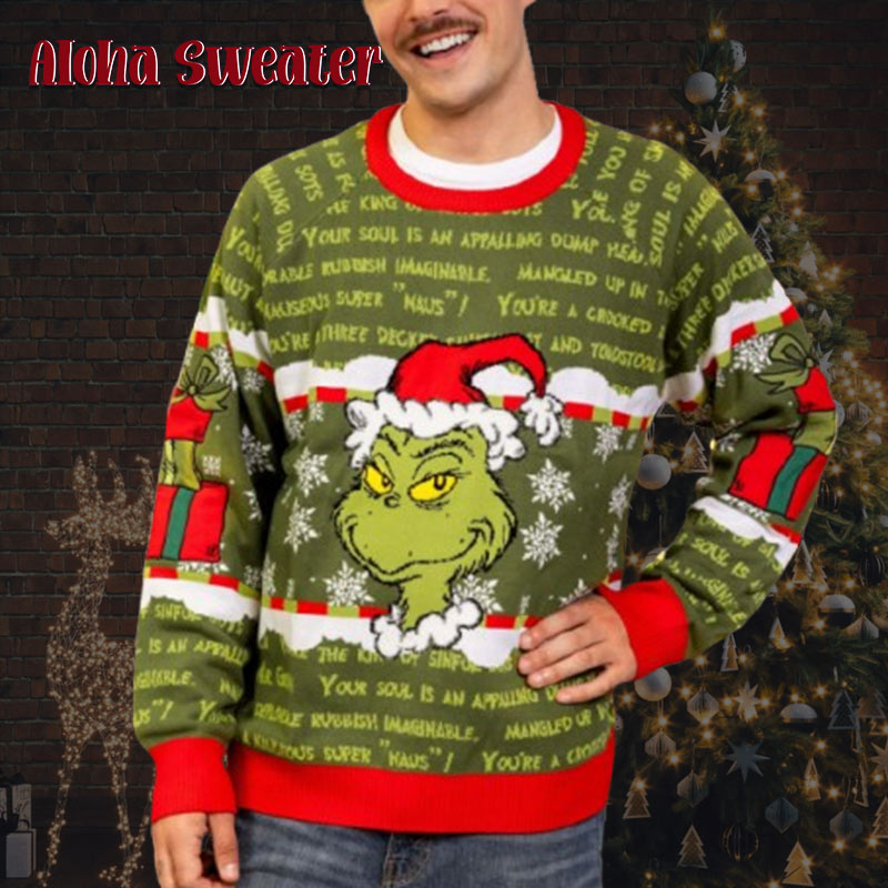 All I Want Is Silence Grinch Maria Carrey Ugly Christmas Sweater - Holiday Gift product image 3