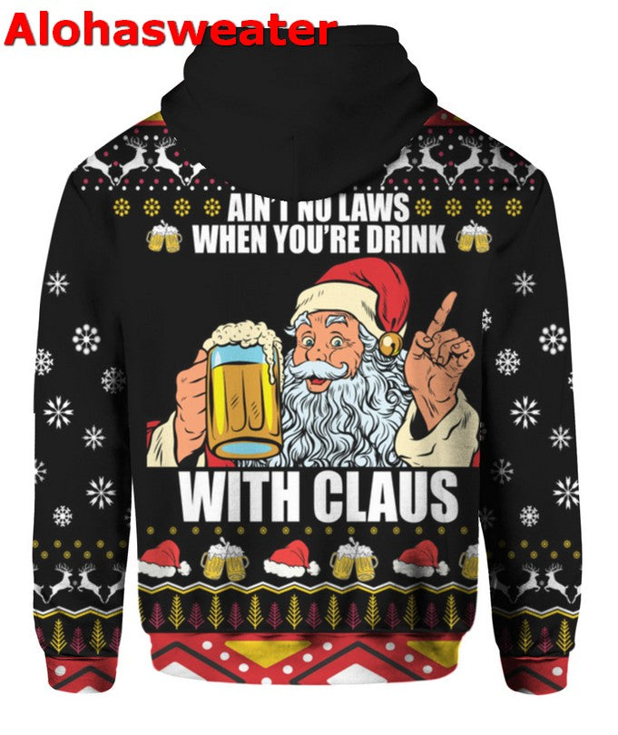 Ain’t no laws when you’re drink with Claus Christmas Sweater - Holiday Gift product image 4