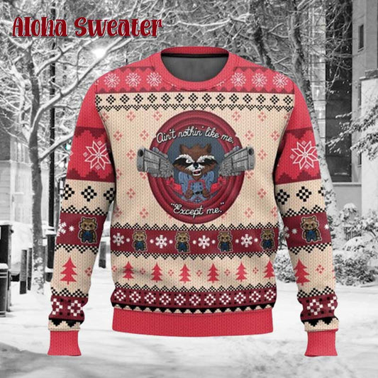 Ain’t No Thing Like Me Except Me Raccoon Ugly Christmas Sweater - Holiday Gift product image