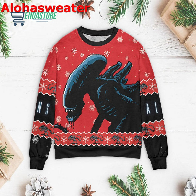 Alien Xenomorph Horror Christmas Sweater - Holiday Gift product image