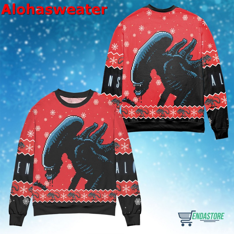 Alien Xenomorph Horror Christmas Sweater - Holiday Gift product image 3
