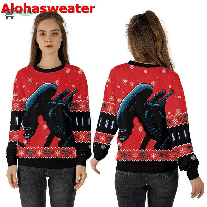 Alien Xenomorph Horror Christmas Sweater - Holiday Gift product image 4