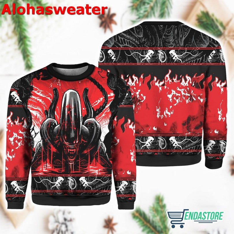 Alien Xenomorph Ugly Christmas Sweater - Holiday Gift product image 3