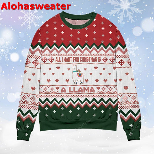 All I want for Christmas is a Llama Christmas Sweater - Holiday Gift product image