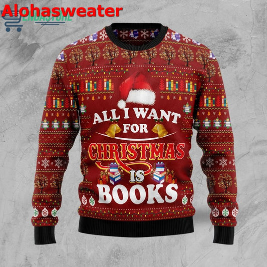 All i want for Christmas is book Christmas Sweater - Holiday Gift product image