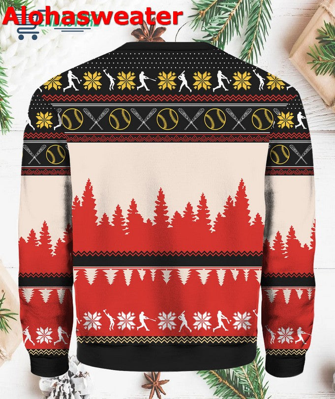 All I Want For Christmas Is More Time For Softball Ugly Christmas Sweater - Holiday Gift product image 2