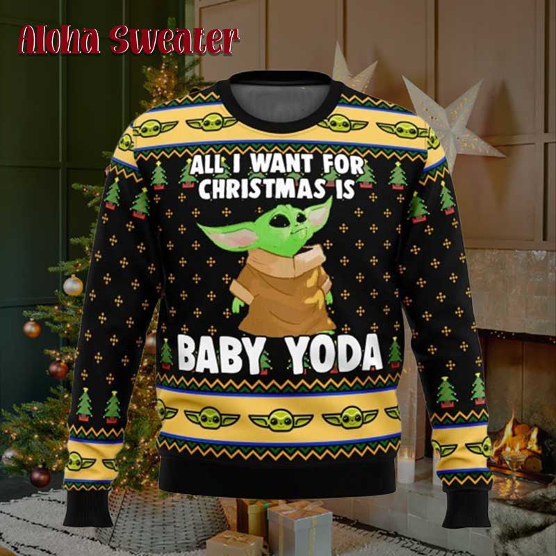 Anime Archives Baby Yoda Ugly Christmas Sweater - Holiday Gift product image 2