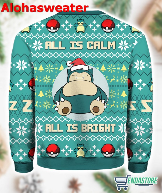 All Is Calm All Bright Snorlax Ugly Christmas Sweater - Gift Idea product image 2