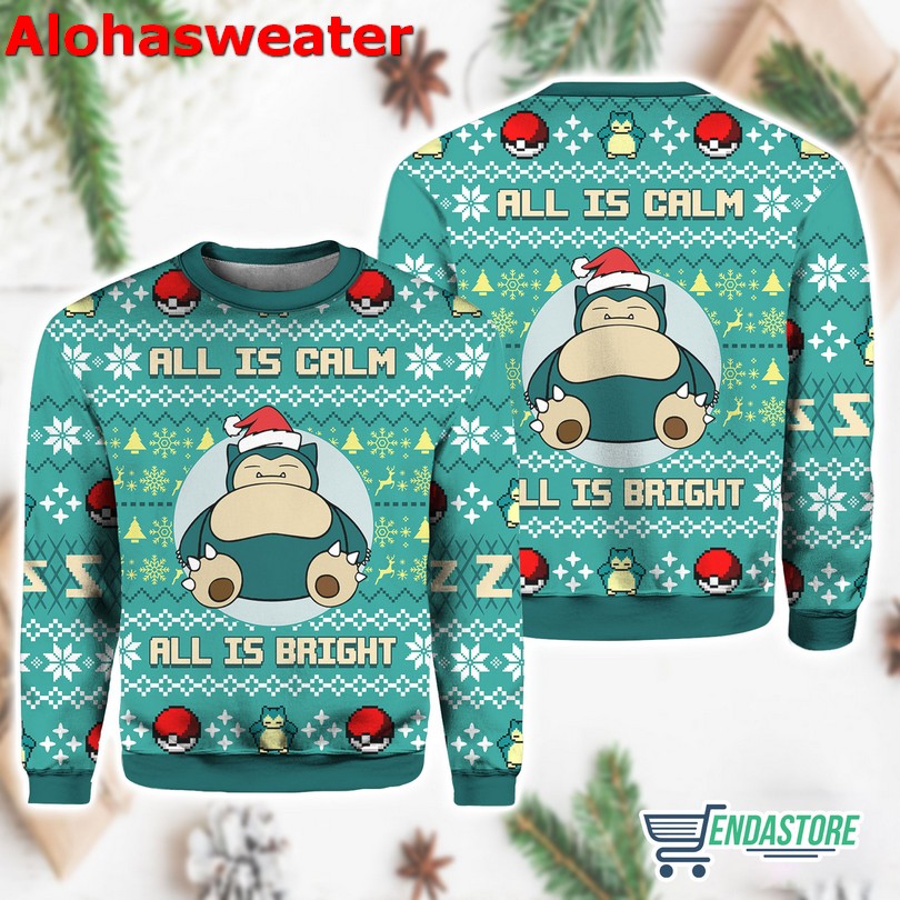 All Is Calm All Bright Snorlax Ugly Christmas Sweater - Gift Idea product image 3