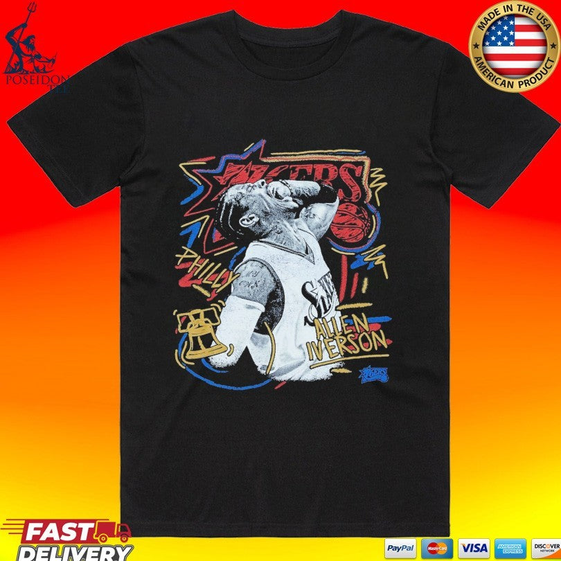 Allen Iverson Philadelphia 76ers Mitchell Ness - Adult & Kids T-Shirts, Sweatshirts & Hoodies apparel design preview 1