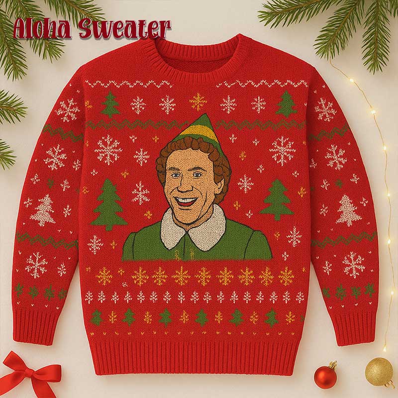 Elf Genuine Movie Buddy The Elf Ugly Christmas Sweater - Holiday Gift product image 5