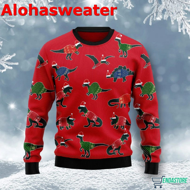 Amazing Dinosaur Christmas Ugly Christmas Sweater - Holiday Gift product image