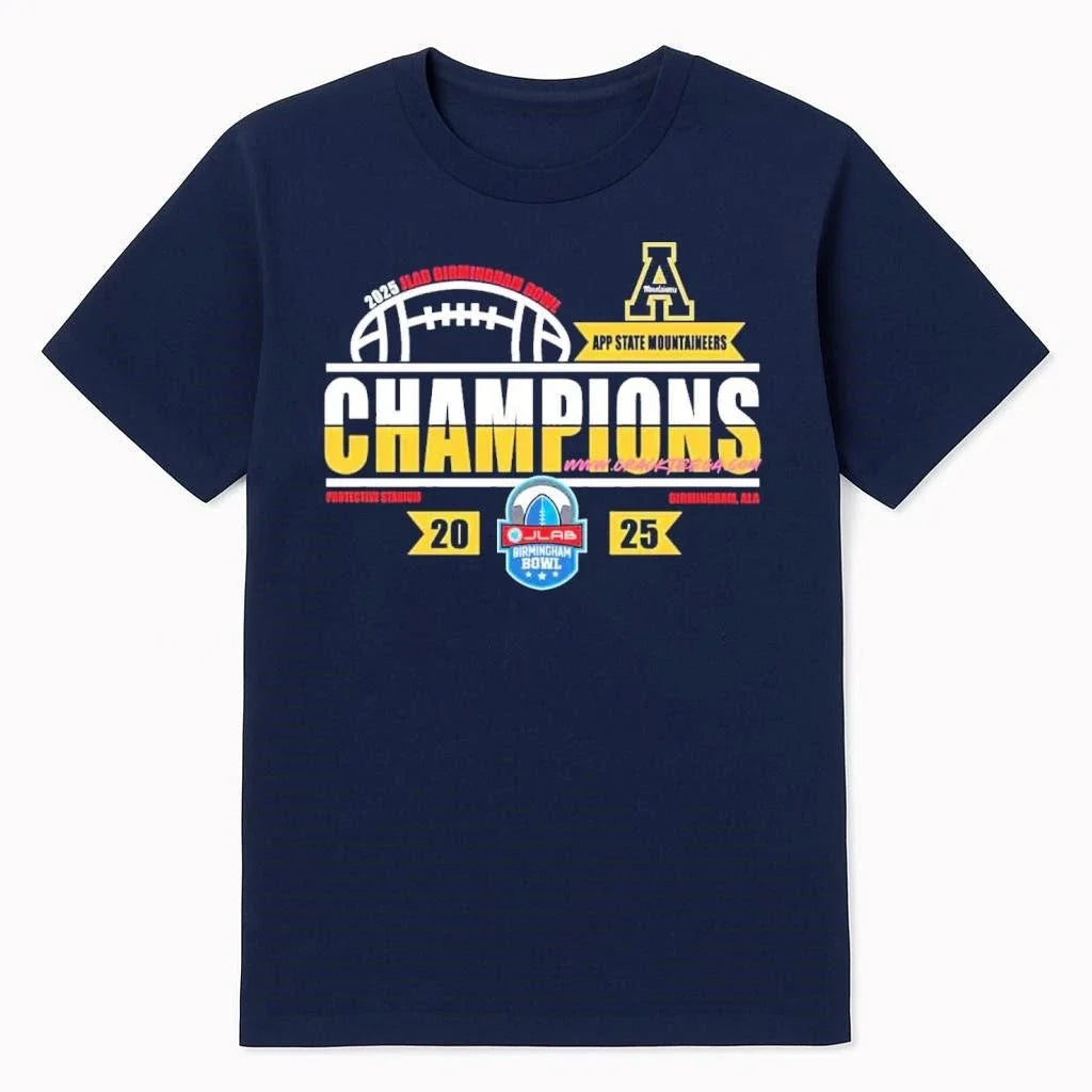 App State Mountaineers Football 2025 JLab Birmingham - Adult & Kids T-Shirts, Sweatshirts & Hoodies apparel design preview 1
