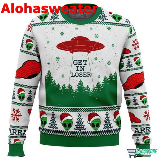Area 51 Alien Get in Loser Ugly Christmas Sweater - Holiday Gift product image