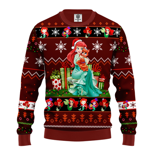 Airel Mermaid 3D Ugly Christmas Sweater - Holiday Gift product image
