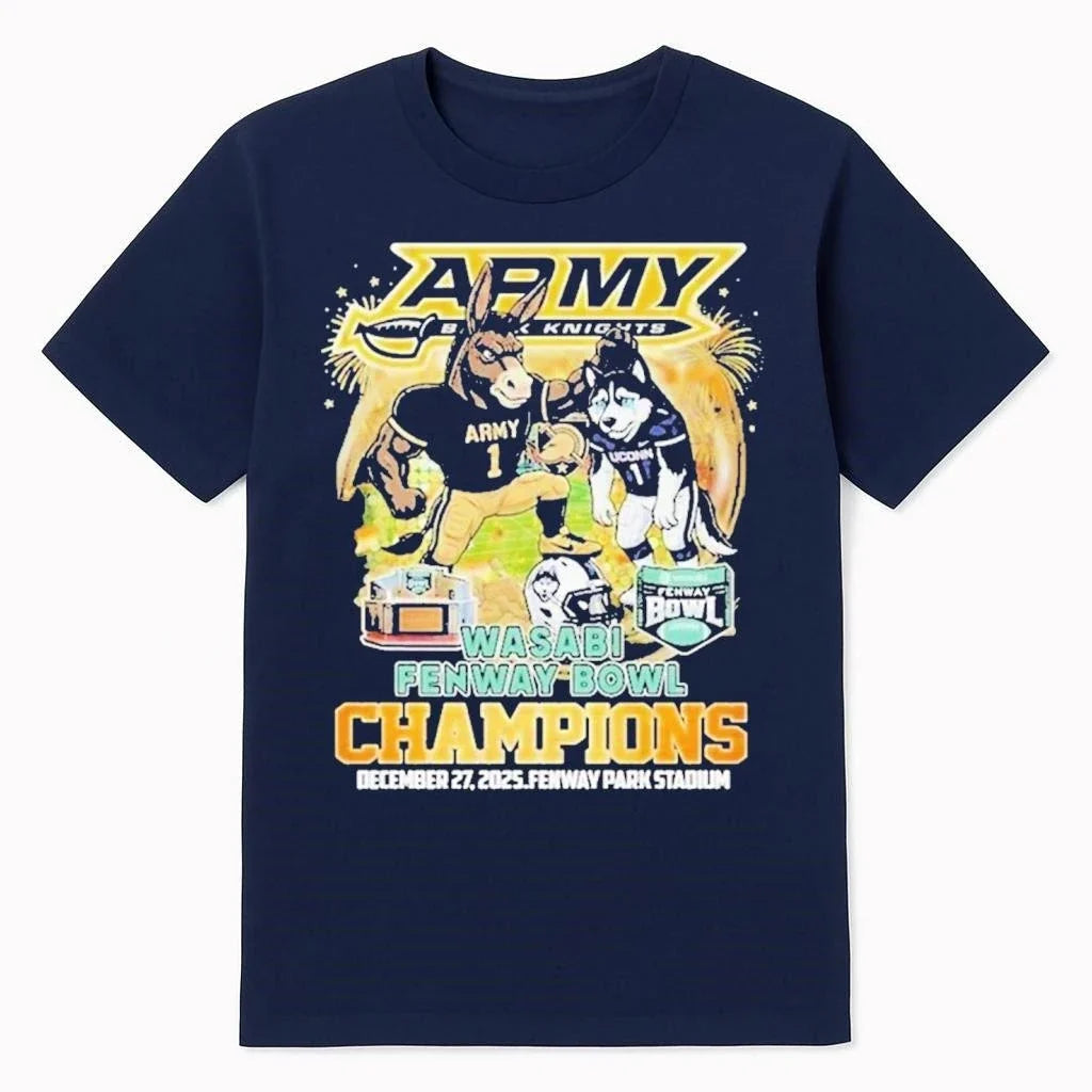 Army Black Knights 2025 Wasabi Fenway Bowl Champions - Adult & Kids T-Shirts, Sweatshirts & Hoodies apparel design preview 1