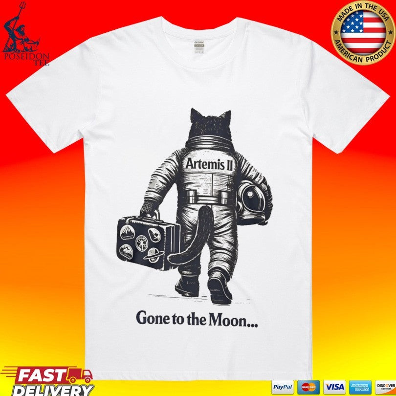 Artemis II Gone To The Moon Mission Cat Astronaut - Adult & Kids T-Shirts, Sweatshirts & Hoodies apparel design preview 1