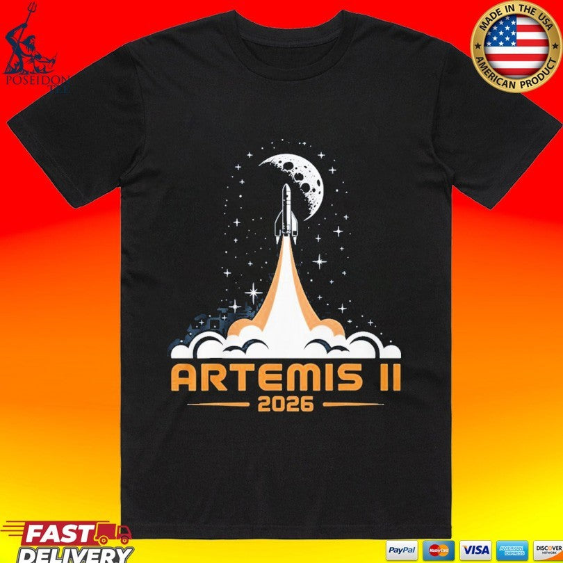 Artemis II Moon Launch 2026 Mission - Adult & Kids T-Shirts, Sweatshirts & Hoodies apparel design preview 1