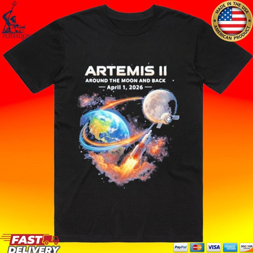 Artemis Ii Rocket Space Launch Back To The Moon - Adult & Kids T-Shirts, Sweatshirts & Hoodies apparel design preview 1