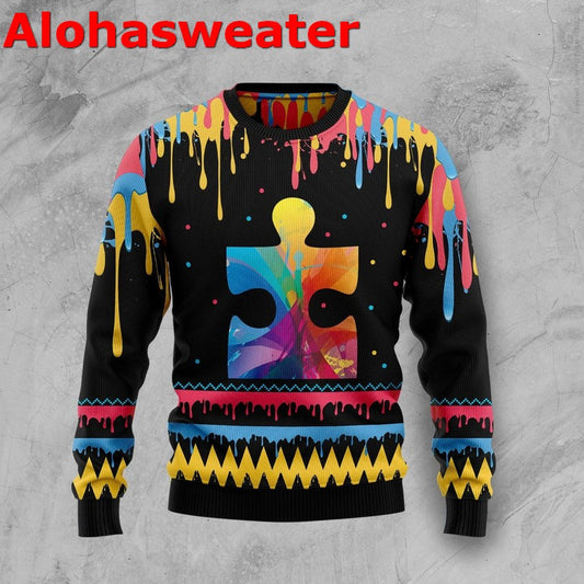 Autism colorful beauty Christmas Sweater - Holiday Gift product image