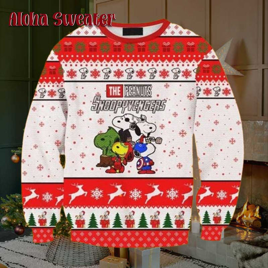Avengers Peanuts Snoopy Ugly Christmas Sweater - Holiday Gift product image
