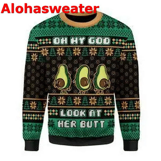 Avocado Oh my god look at her Christmas Sweater - Holiday Gift product image