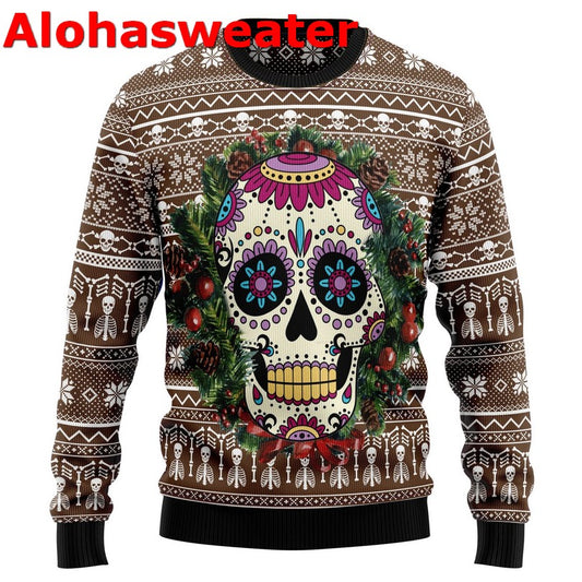 Awesome sugar skull Christmas Sweater - Holiday Gift product image