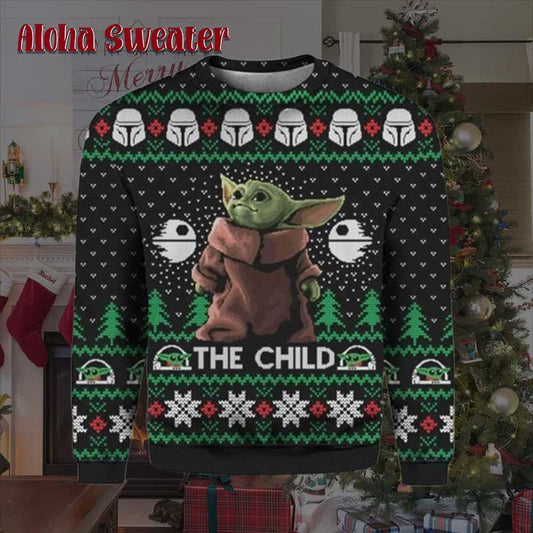Baby Yoda Mandalorian Icons Ugly Christmas Sweater - Holiday Gift product image