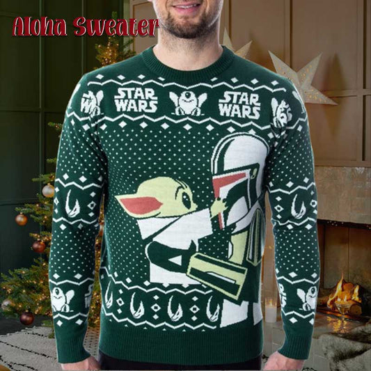 Baby Yoda The Mandalorian Grogu Ugly Christmas Sweater - Holiday Gift product image