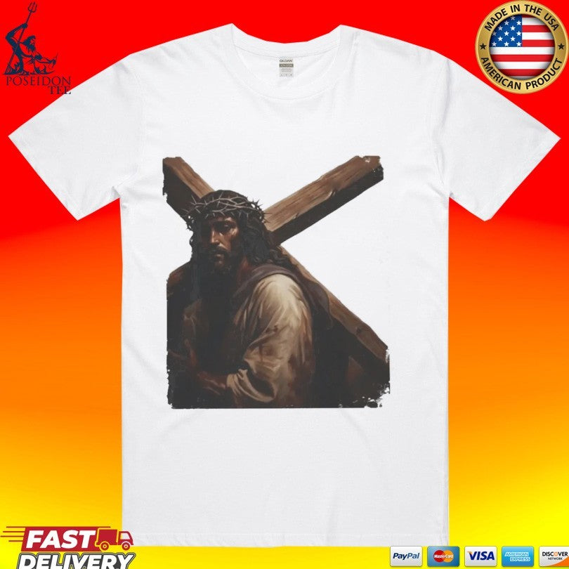 Bam Margera Jesus Carrying The Cross - Adult & Kids T-Shirts, Sweatshirts & Hoodies apparel design preview 1