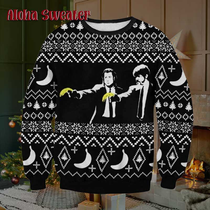 Again Pulp Fiction 3d Printed 3D Ugly Christmas Sweater - Holiday Gift product image 2