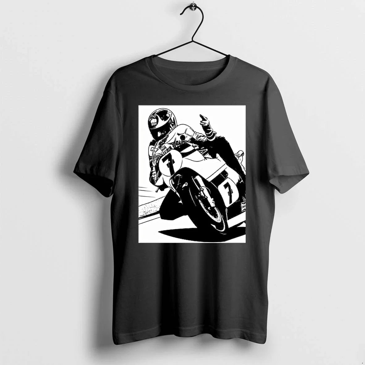 Barry Sheene Racing Middle Finger Meme 0 Sweater - Adult & Kids T-Shirts, Sweatshirts & Hoodies apparel design preview 1