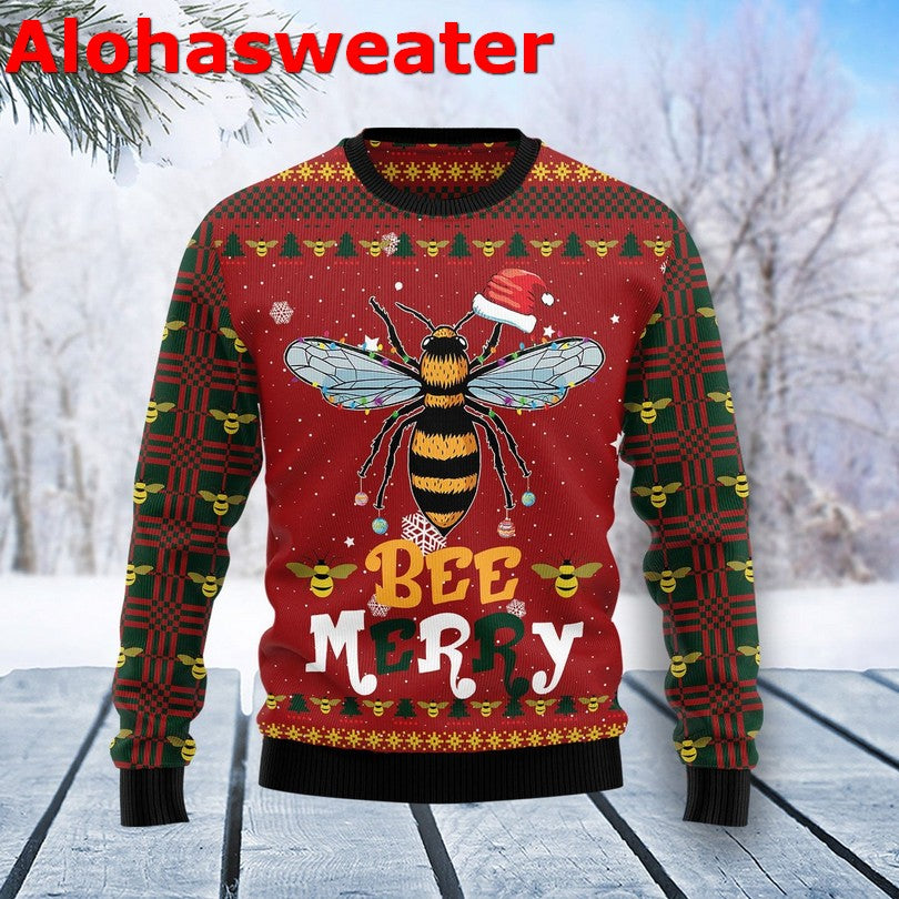 Bee Santa merry Christmas Sweater - Holiday Gift product image