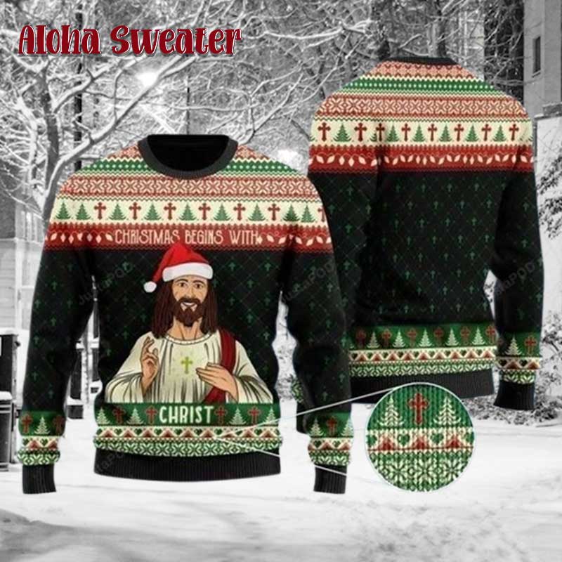 Not Today Santa Jesus Ugly Christmas Sweater - Holiday Gift product image 5