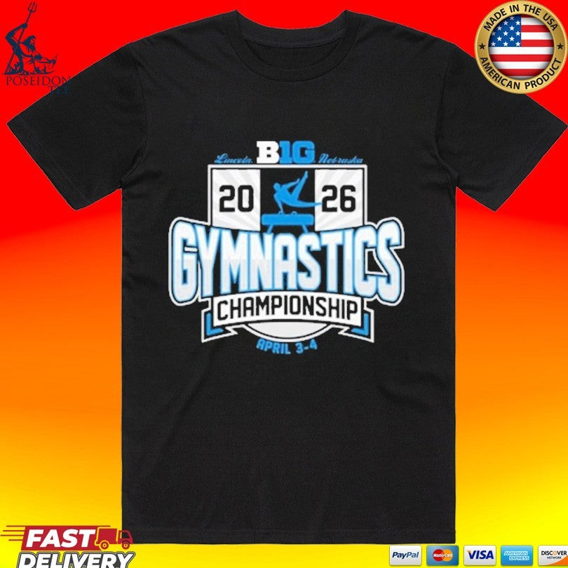 Big Ten Black 2026 Men's Gymnastics Championships - Adult & Kids T-Shirts, Sweatshirts & Hoodies apparel design preview 1