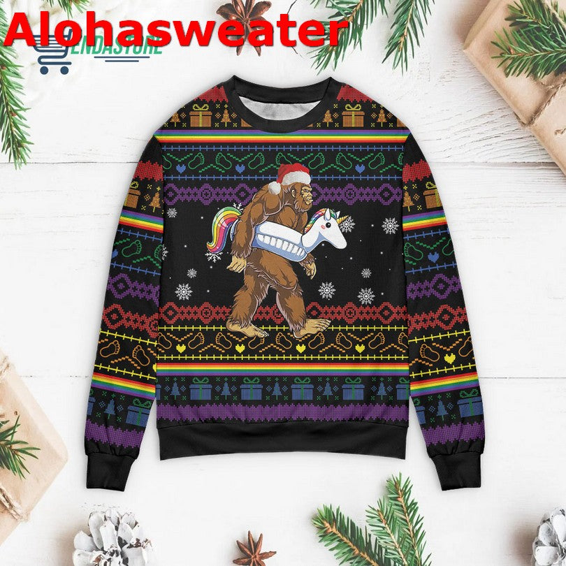 Bigfoot Cute Ugly Christmas Sweater - Holiday Gift product image